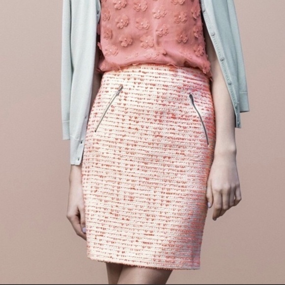 Halogen Dresses & Skirts - Halogen Pink White Tweed Pencil Skirt